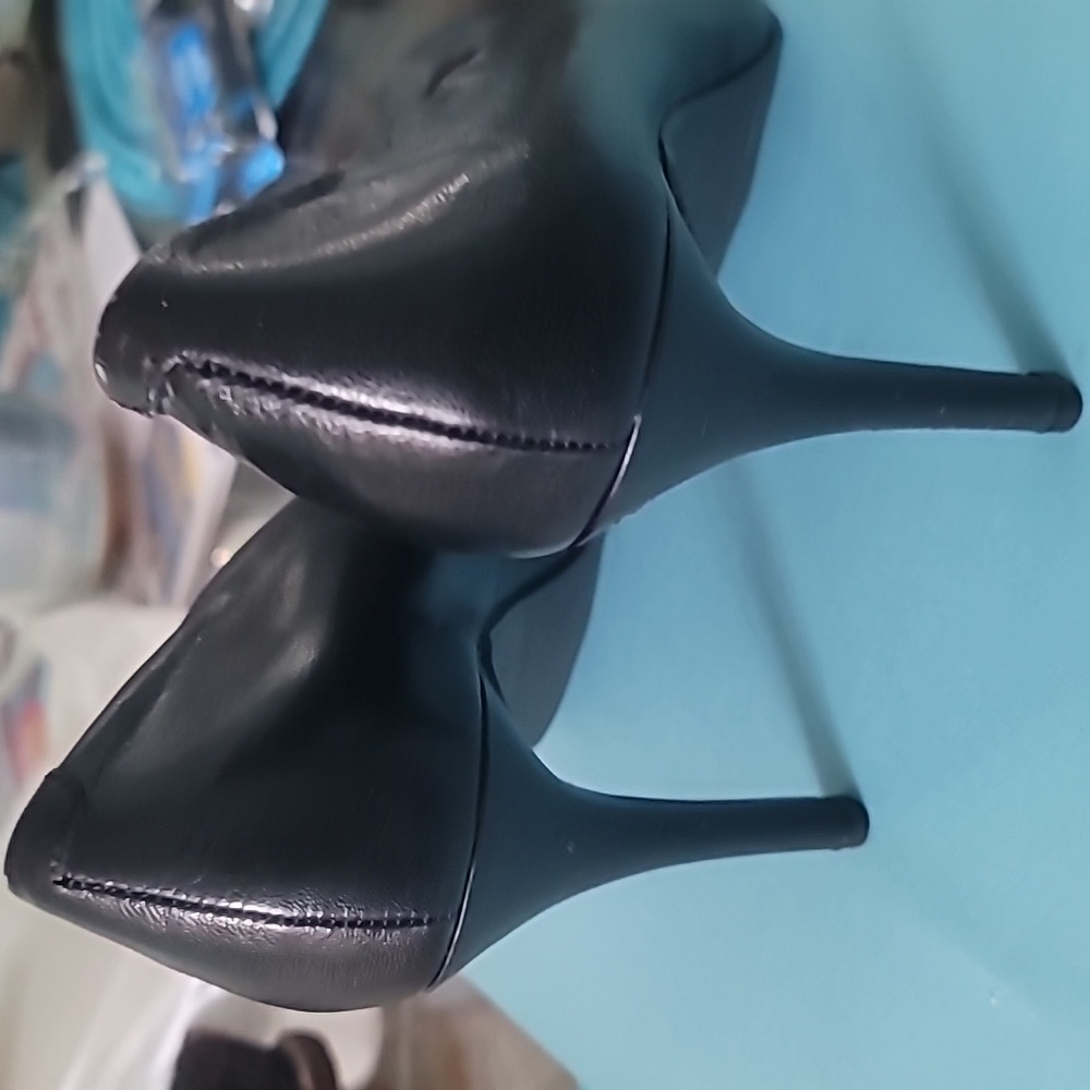 Nine West Women's Shoes Black Leather Sz 8.5 Heels Sleek Professional Career - Picture 5 of 12